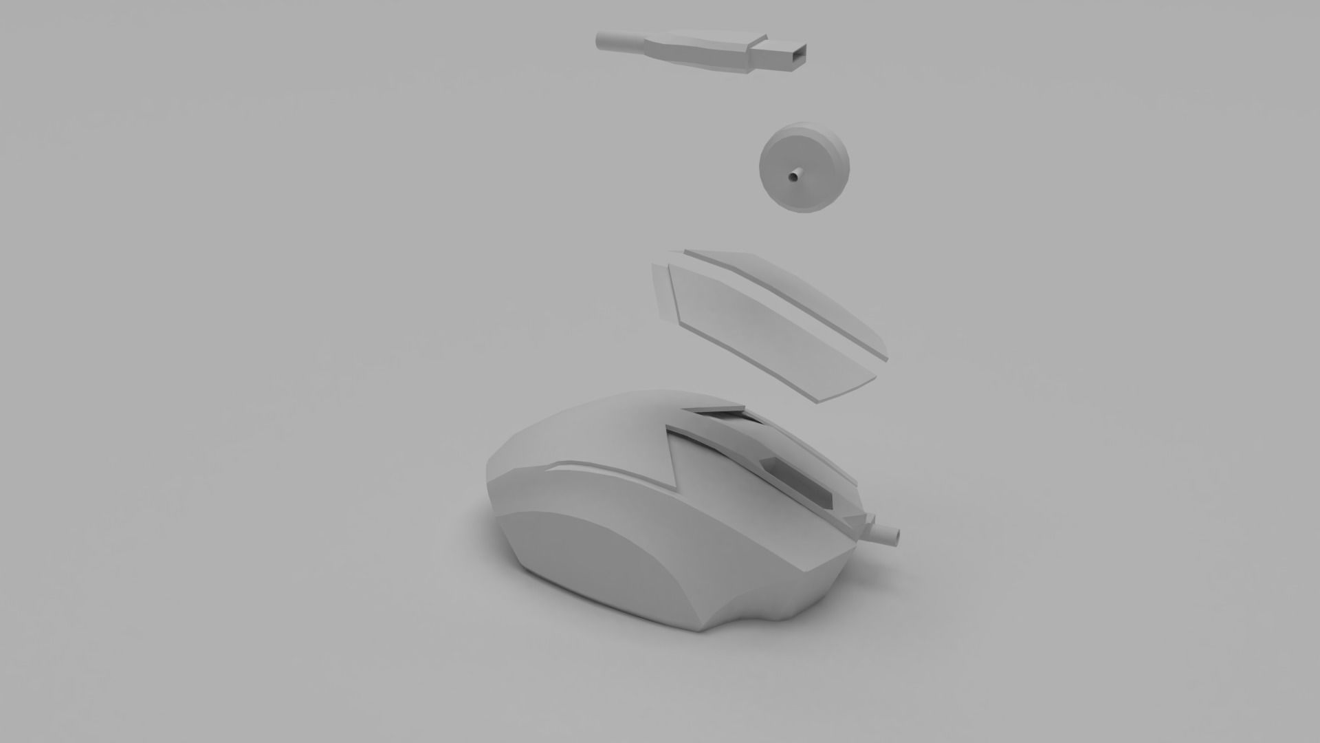 Mouse Bloody v7 gun 3 Low-poly 3D model_7