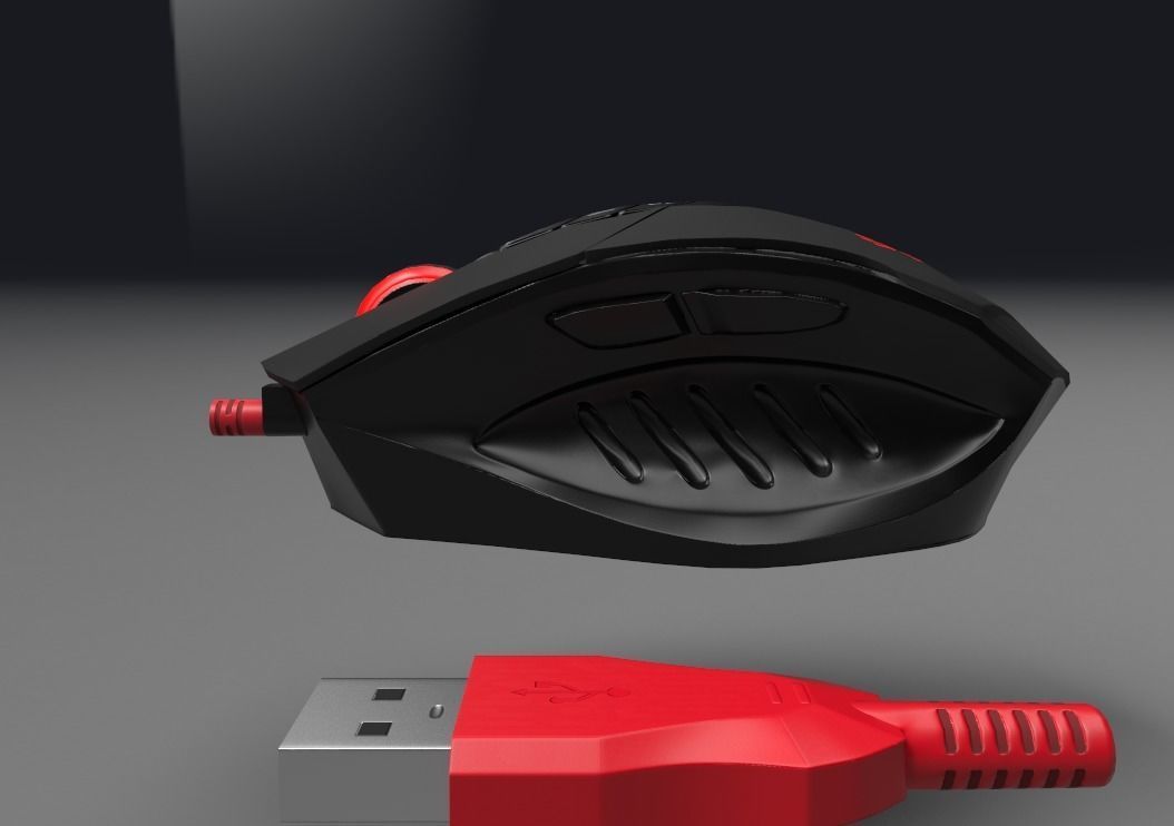 Mouse Bloody v7 gun 3 Low-poly 3D model_6