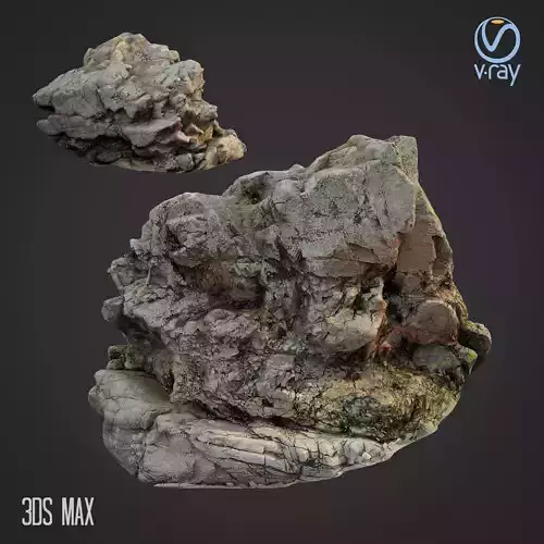 3d scanned rock cliff D