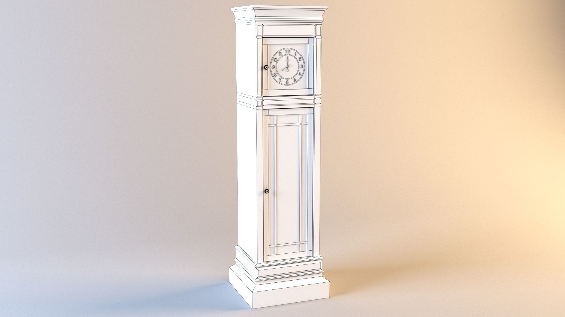 Pendulum clock Low-poly 3D model_16