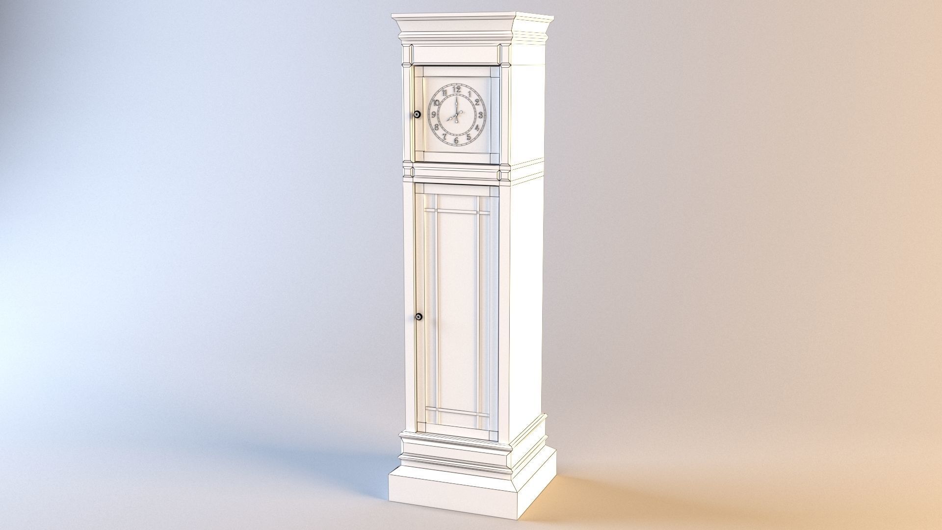 Pendulum clock Low-poly 3D model_17