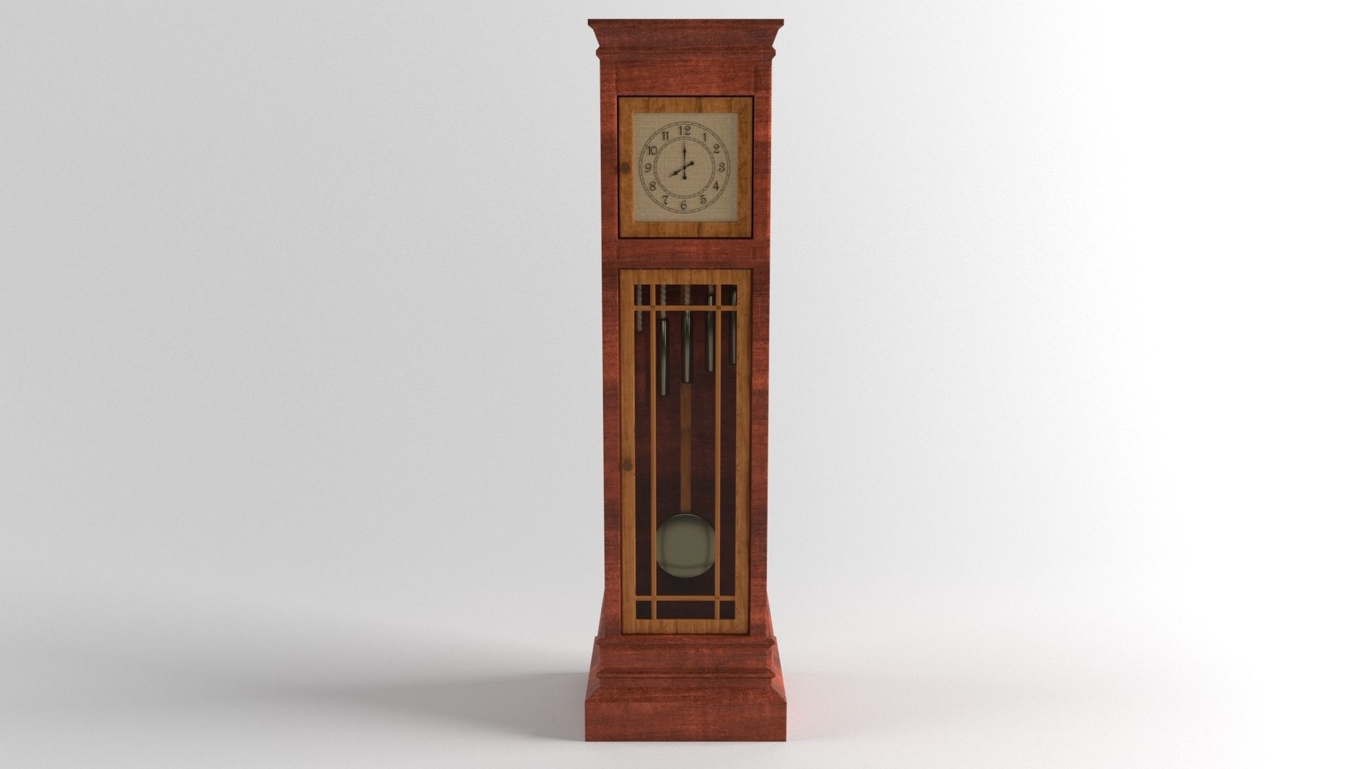 Pendulum clock Low-poly 3D model_2