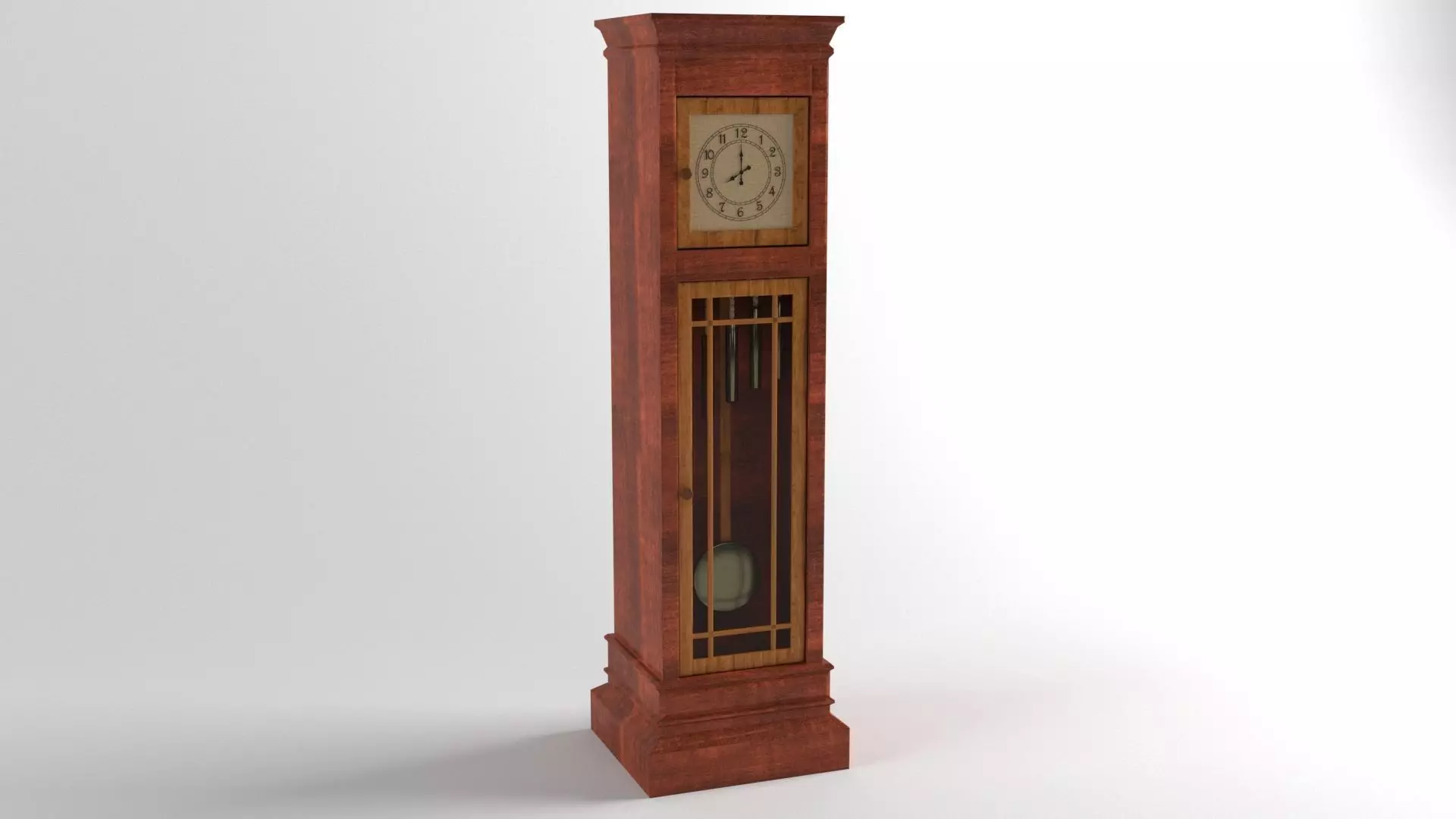 Pendulum clock Low-poly 3D model_0