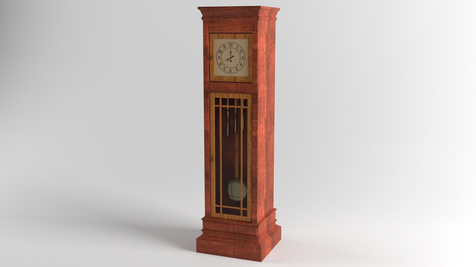 Pendulum clock Low-poly 3D model_1
