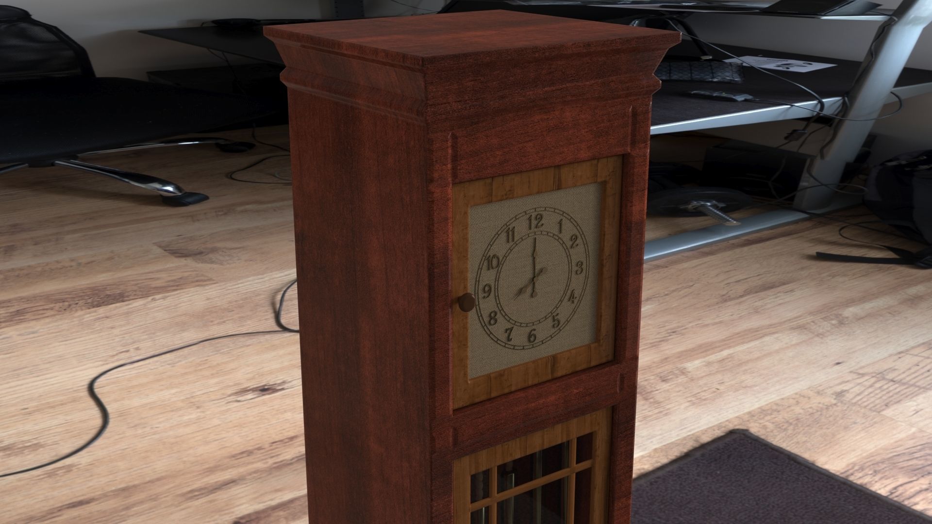Pendulum clock Low-poly 3D model_15