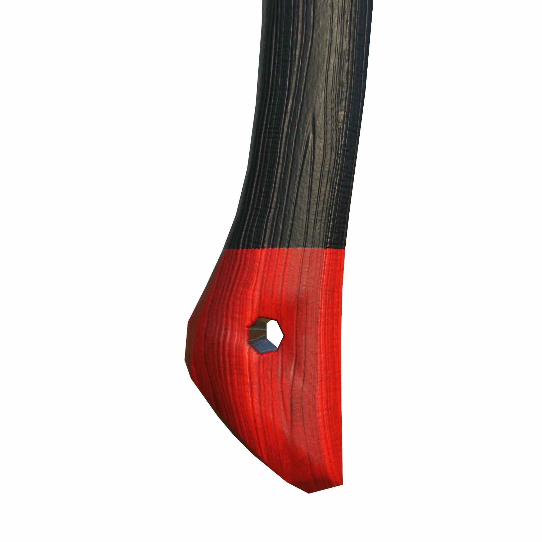 3D Axe with handle Low-poly 3D model_7