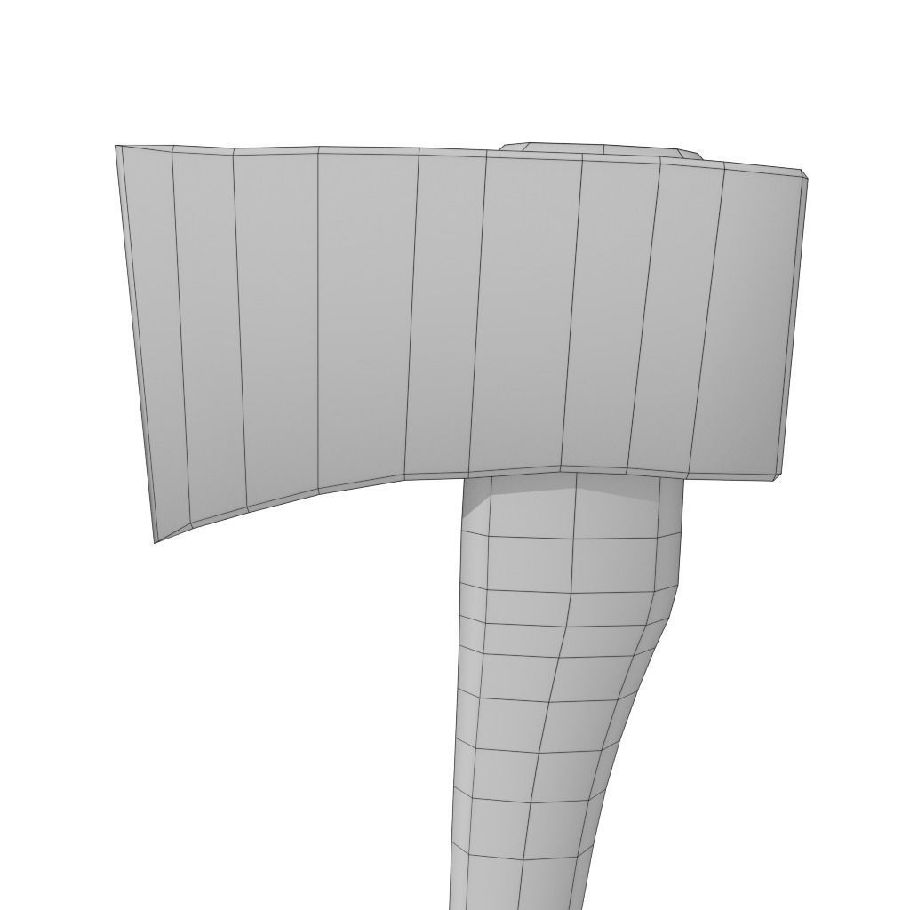 3D Axe with handle Low-poly 3D model_6