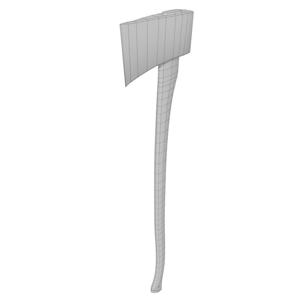 3D Axe with handle Low-poly 3D model_2