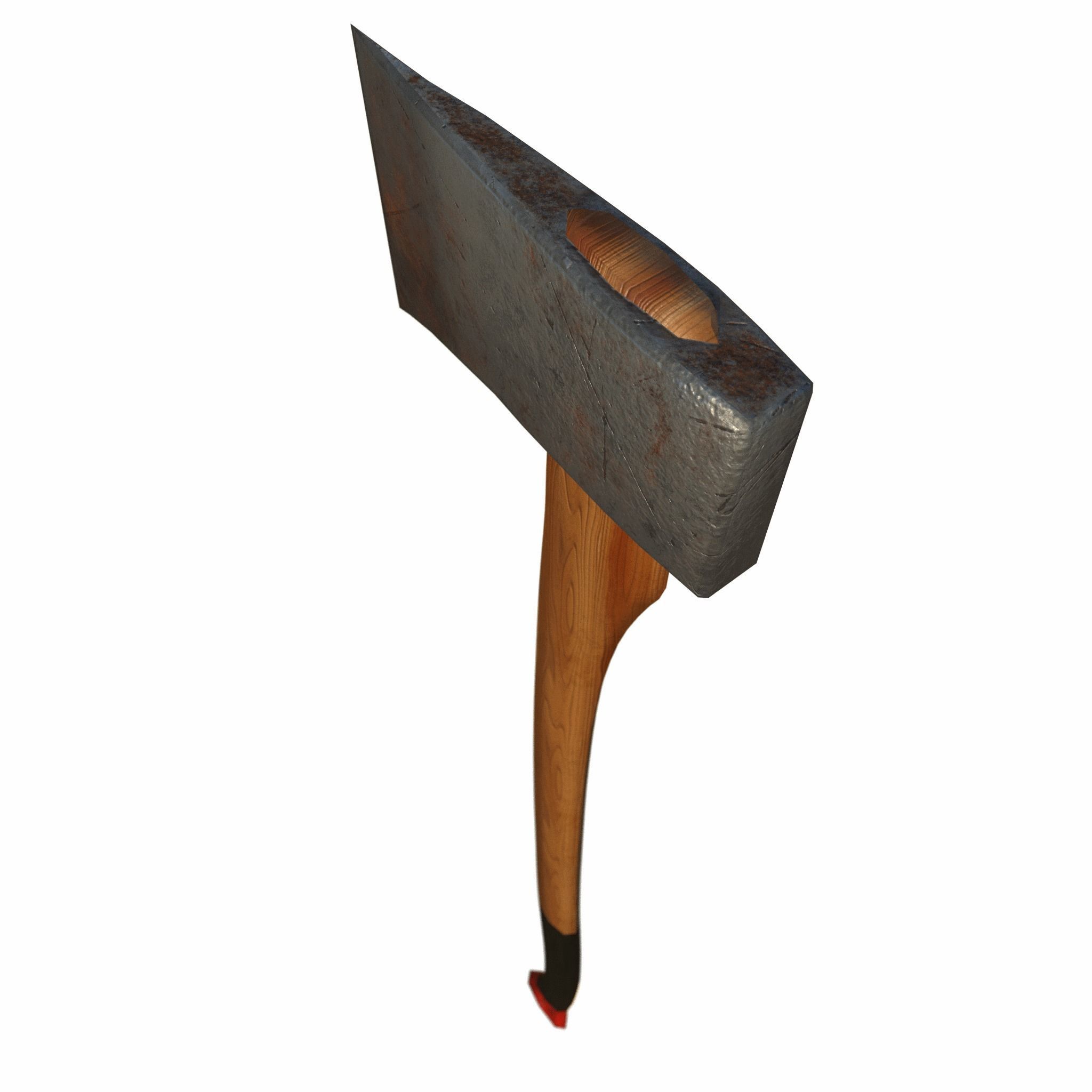 3D Axe with handle Low-poly 3D model_4