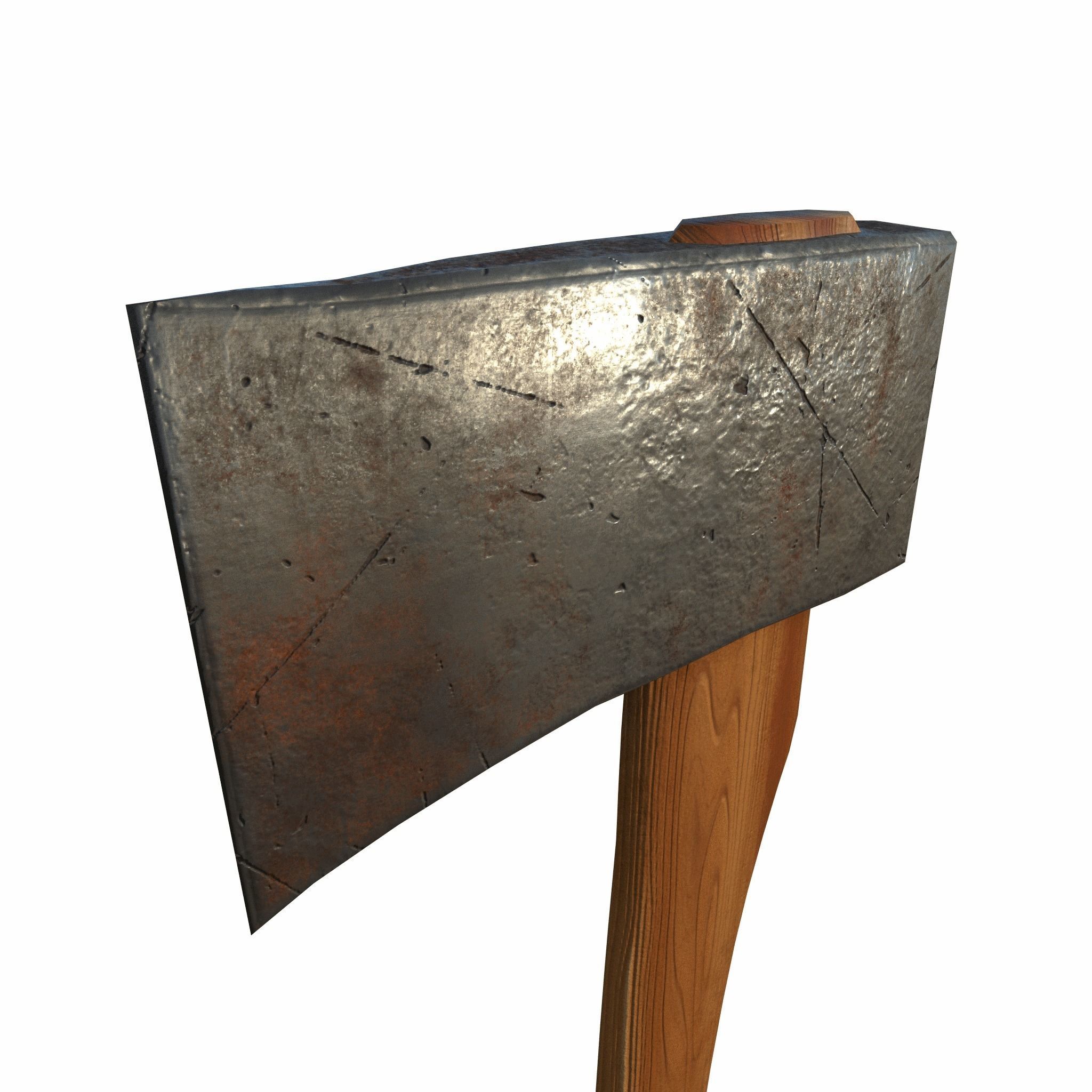 3D Axe with handle Low-poly 3D model_5