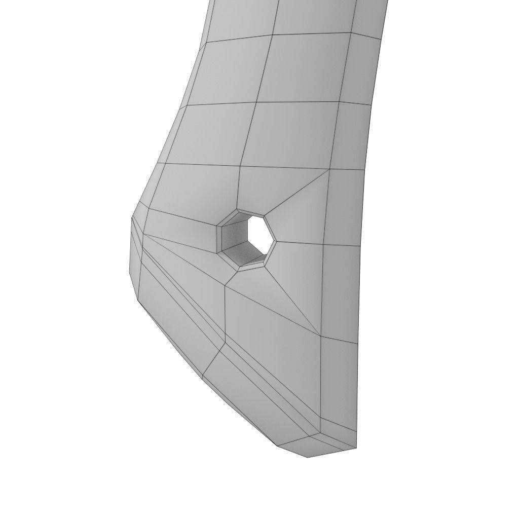 3D Axe with handle Low-poly 3D model_8