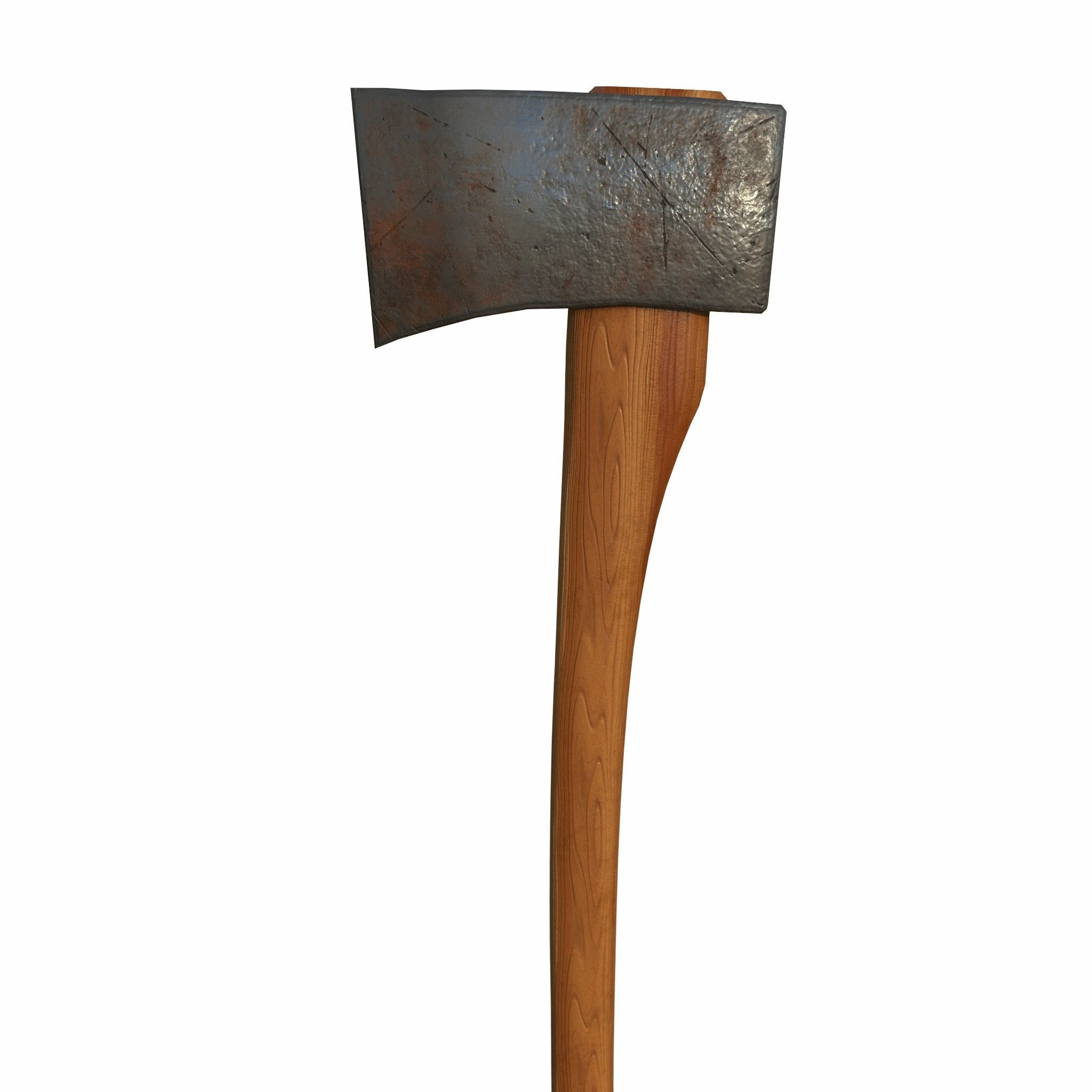 3D Axe with handle Low-poly 3D model_1