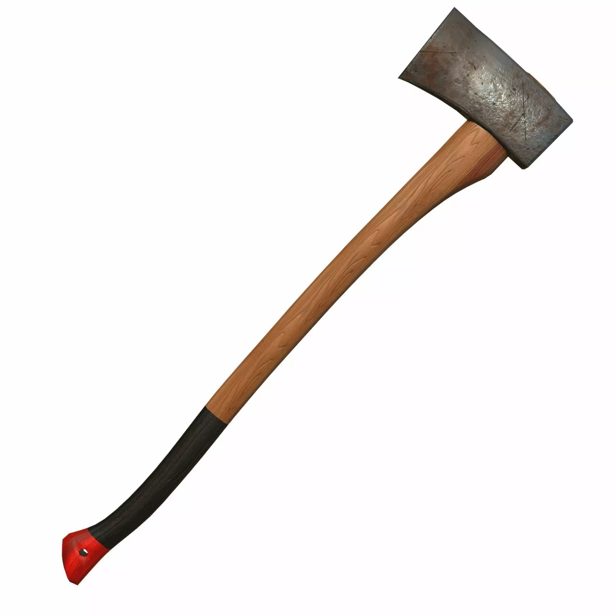 3D Axe with handle Low-poly 3D model_0