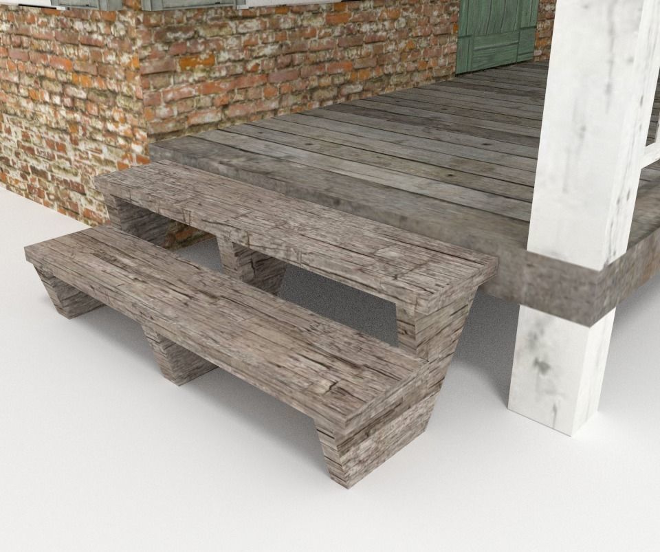 Old Farm House Low-poly 3D model_9