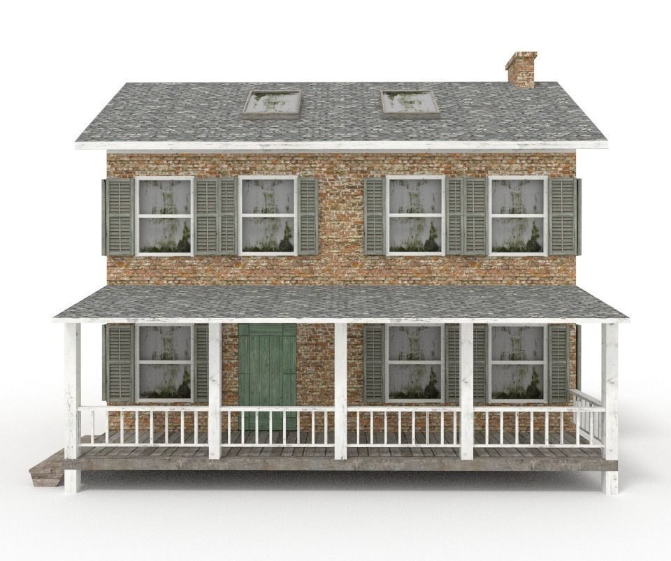 Old Farm House Low-poly 3D model_1