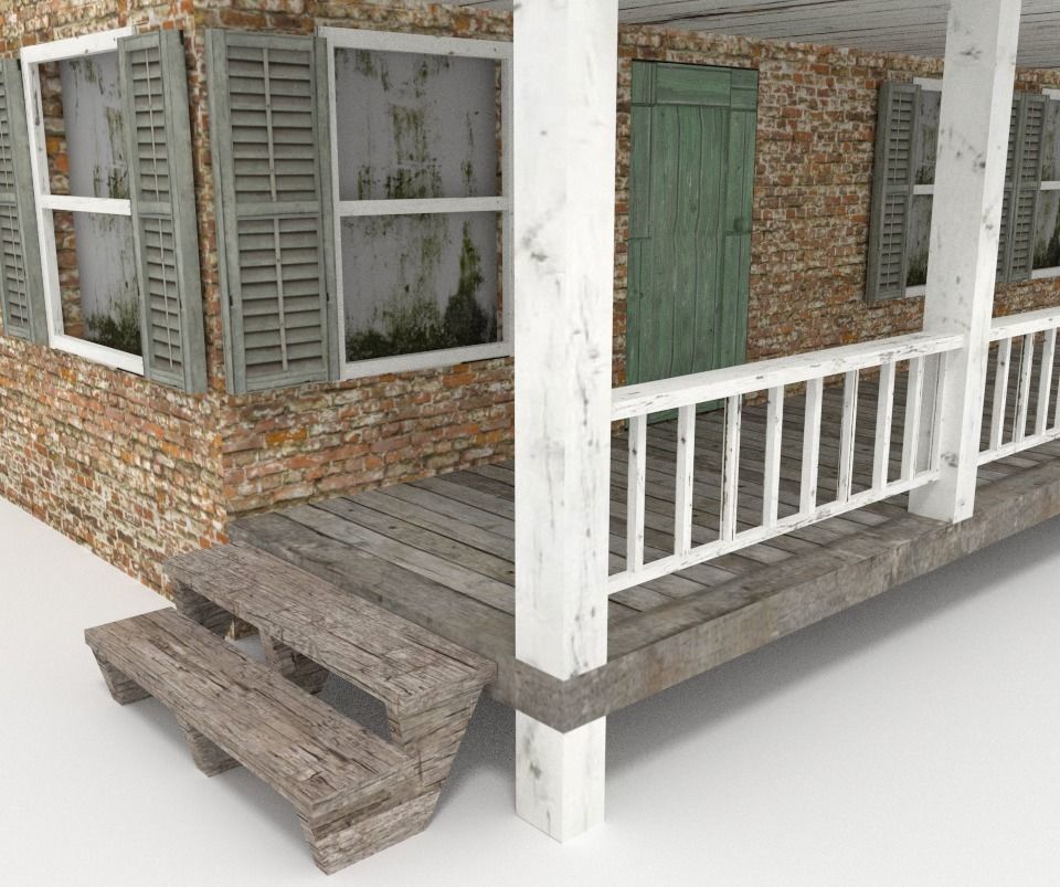 Old Farm House Low-poly 3D model_8
