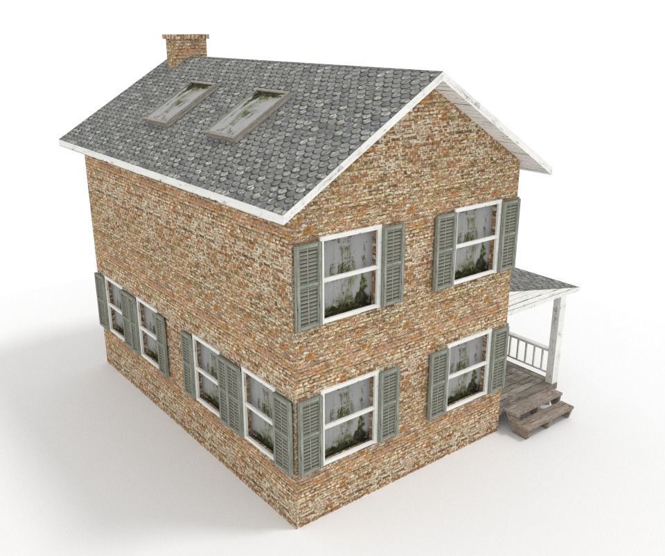 Old Farm House Low-poly 3D model_3