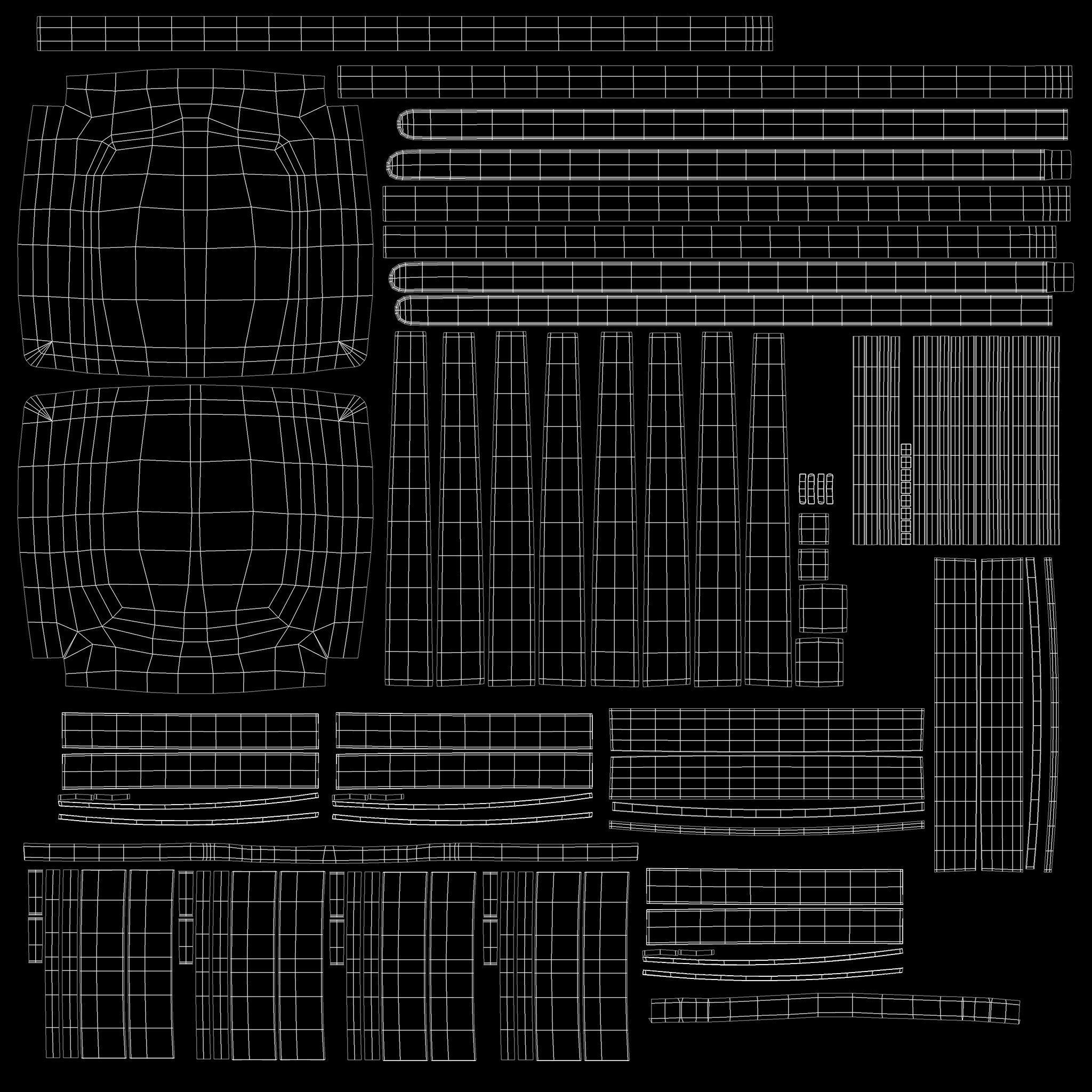 Old Man Wooden Chair Low-poly 3D model_13
