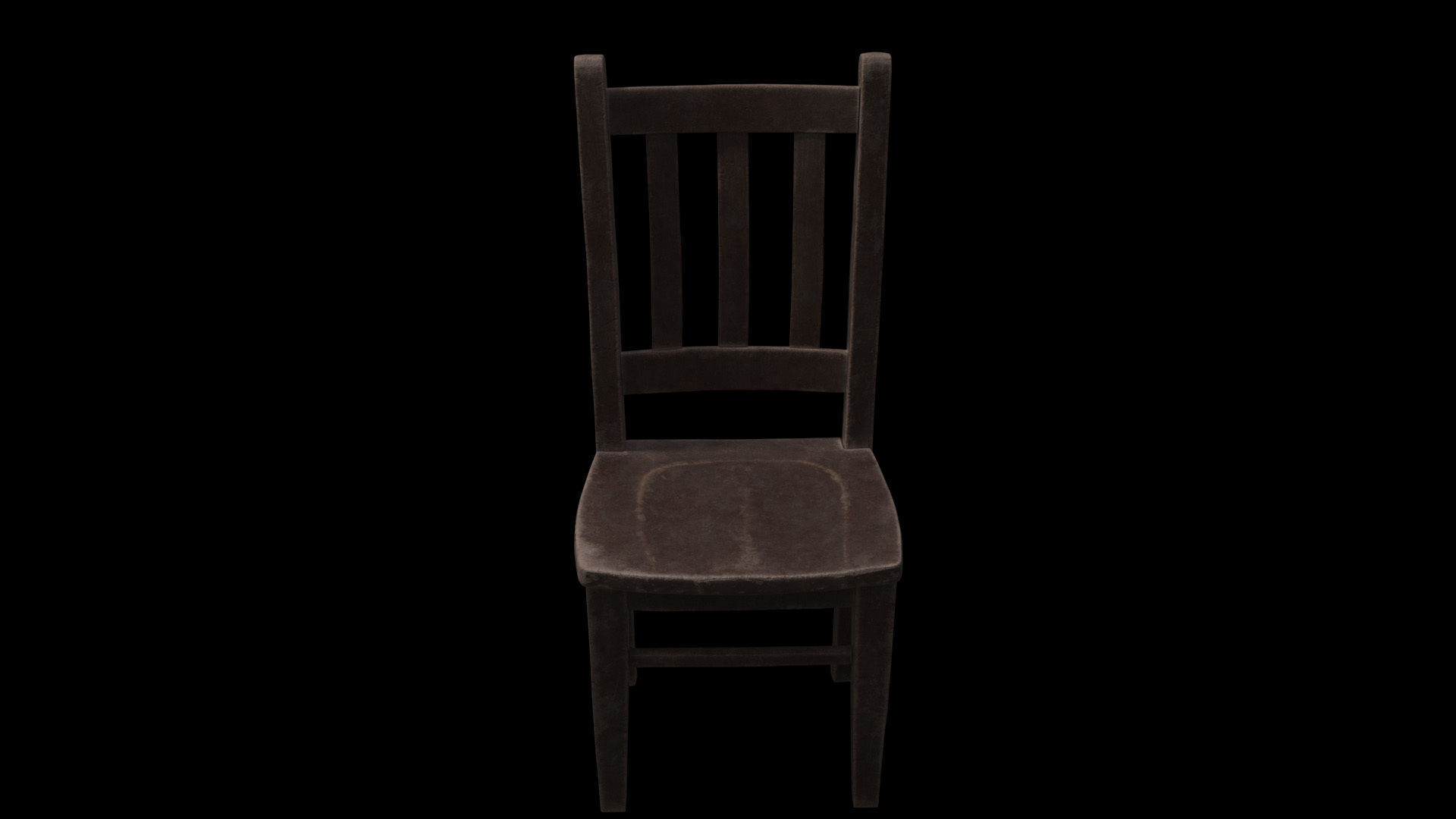 Old Man Wooden Chair Low-poly 3D model_16