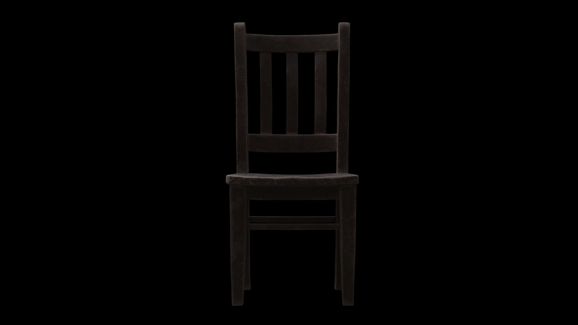 Old Man Wooden Chair Low-poly 3D model_15