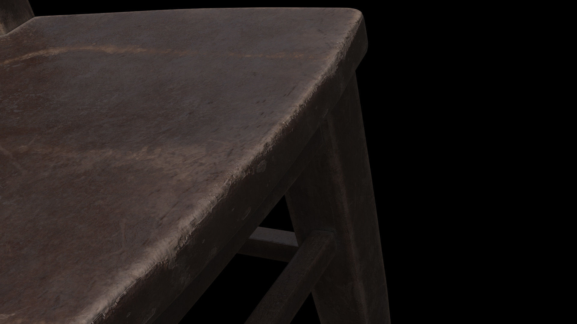 Old Man Wooden Chair Low-poly 3D model_11