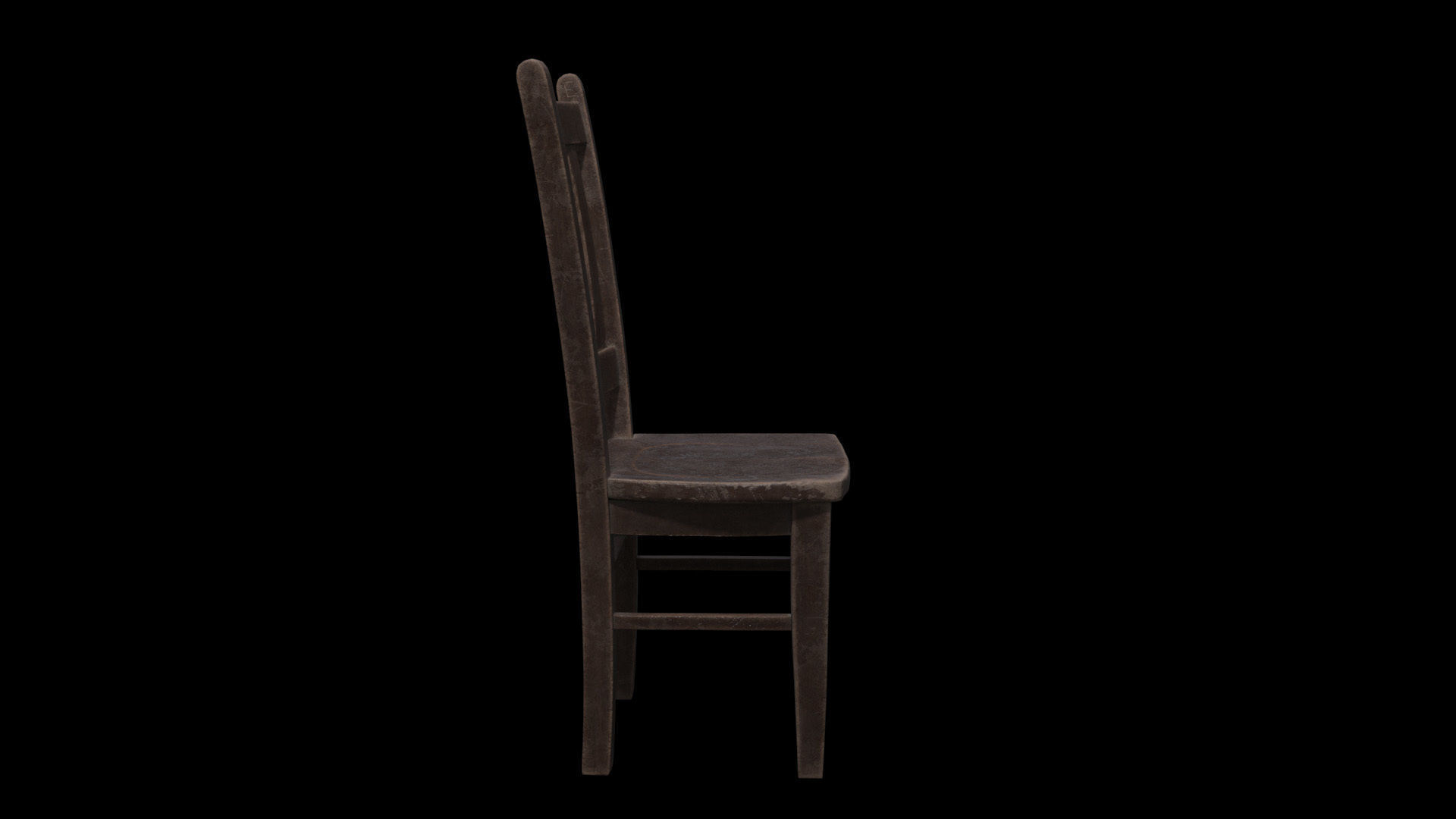 Old Man Wooden Chair Low-poly 3D model_14