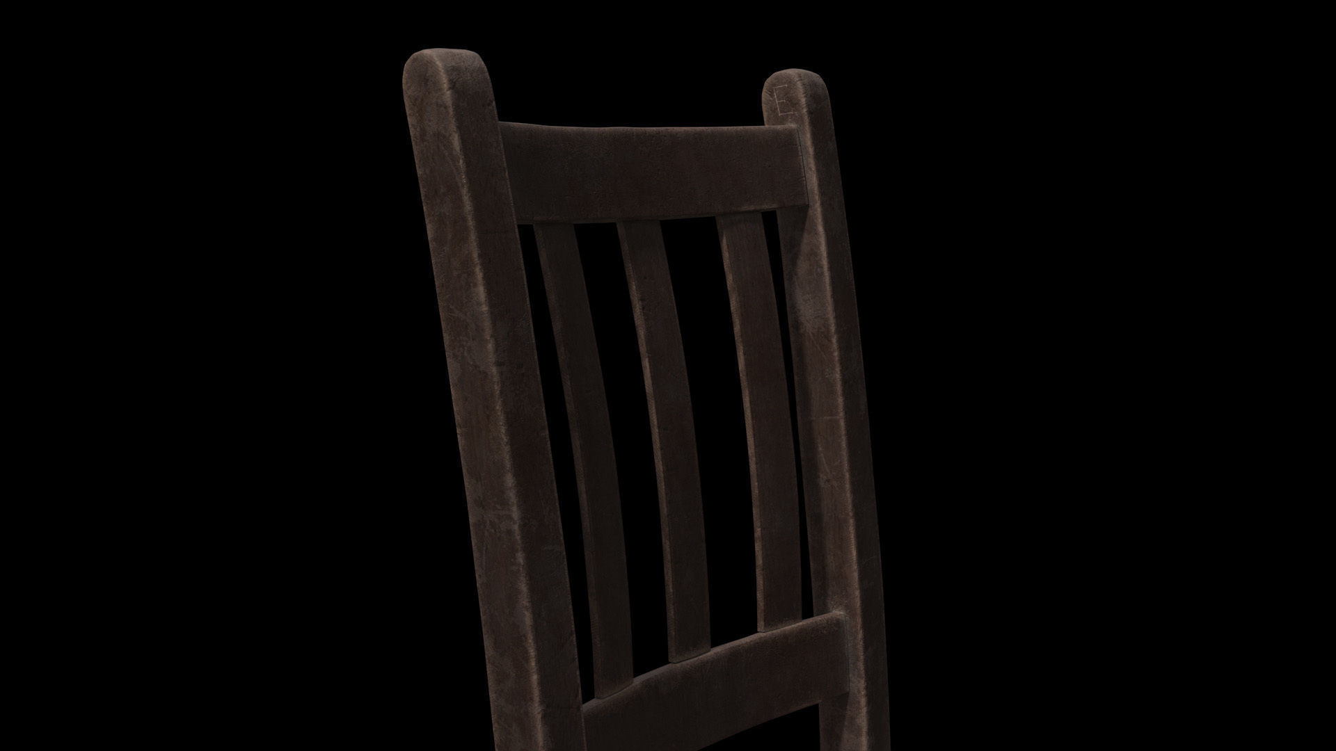 Old Man Wooden Chair Low-poly 3D model_5