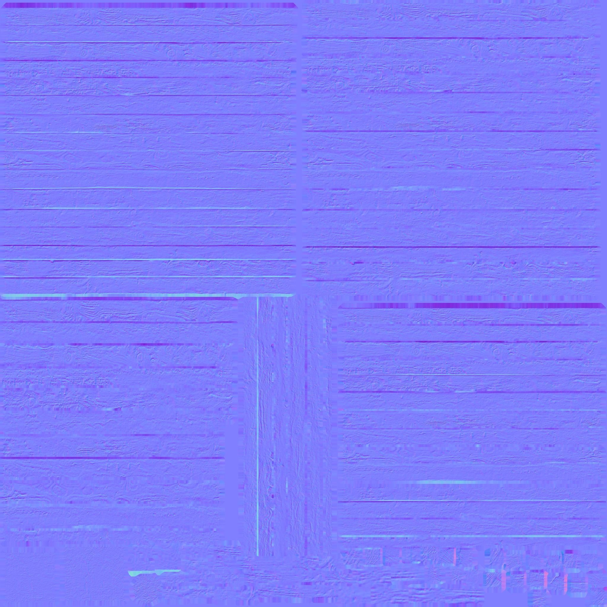 Wooden Raft Low-poly 3D model_7