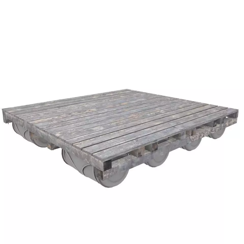 Wooden Raft Low-poly 3D model_0