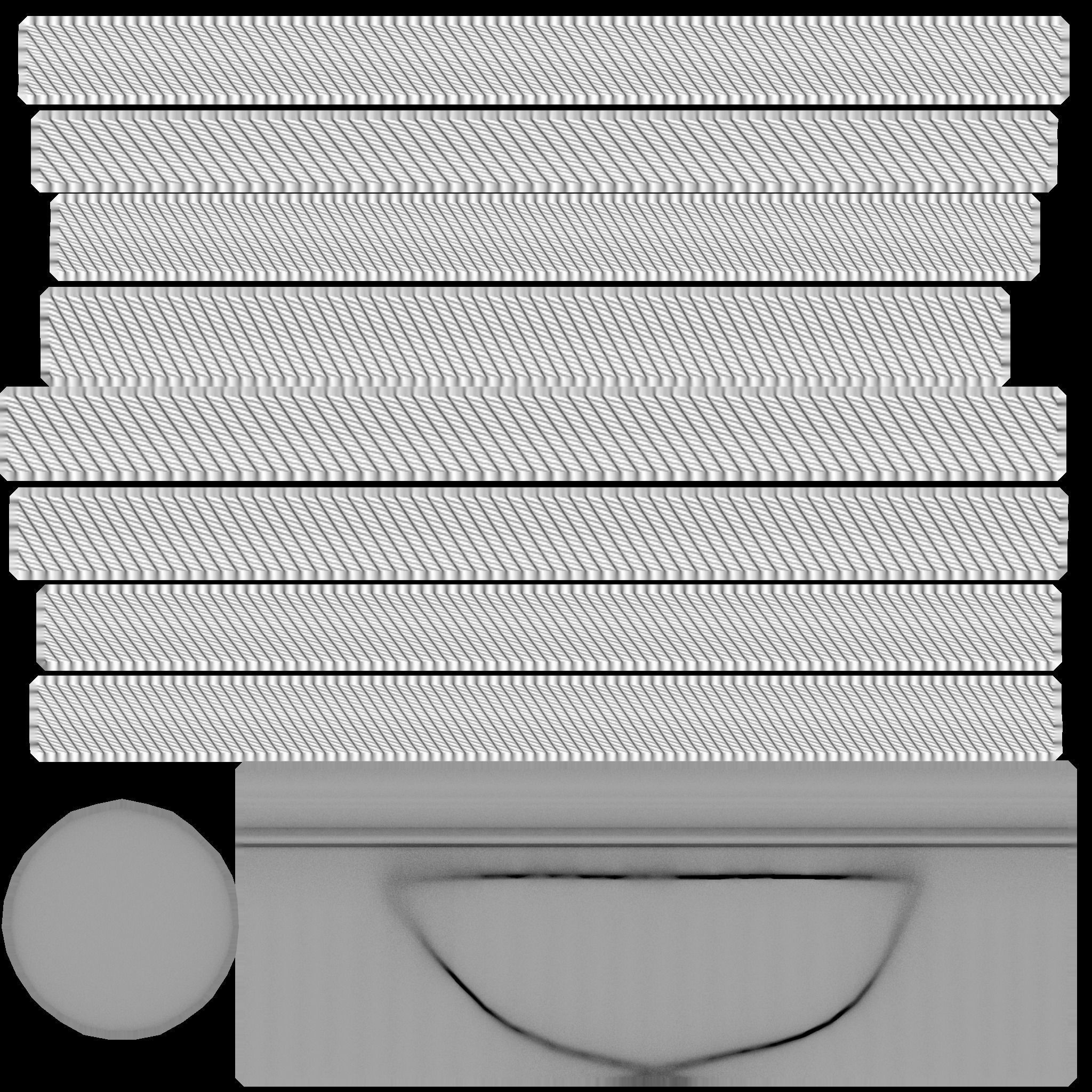 Wooden Raft Low-poly 3D model_6