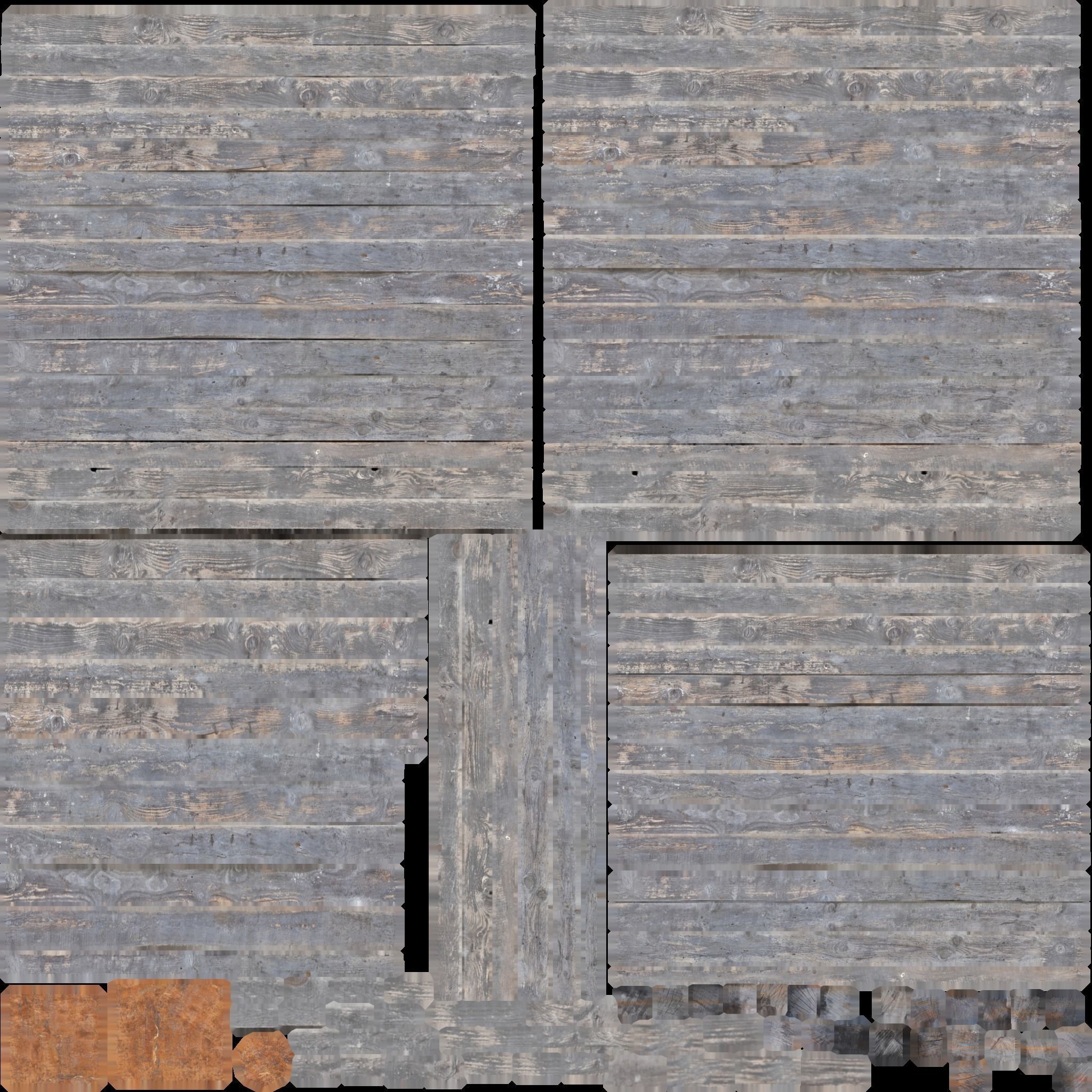 Wooden Raft Low-poly 3D model_8