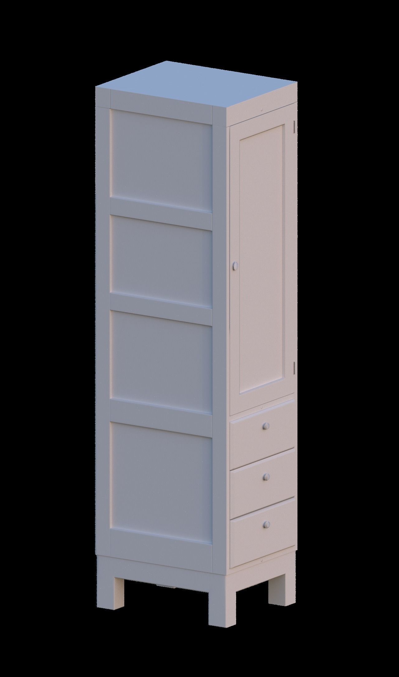 Office Wardrobe Cabinet Low-poly 3D model_16