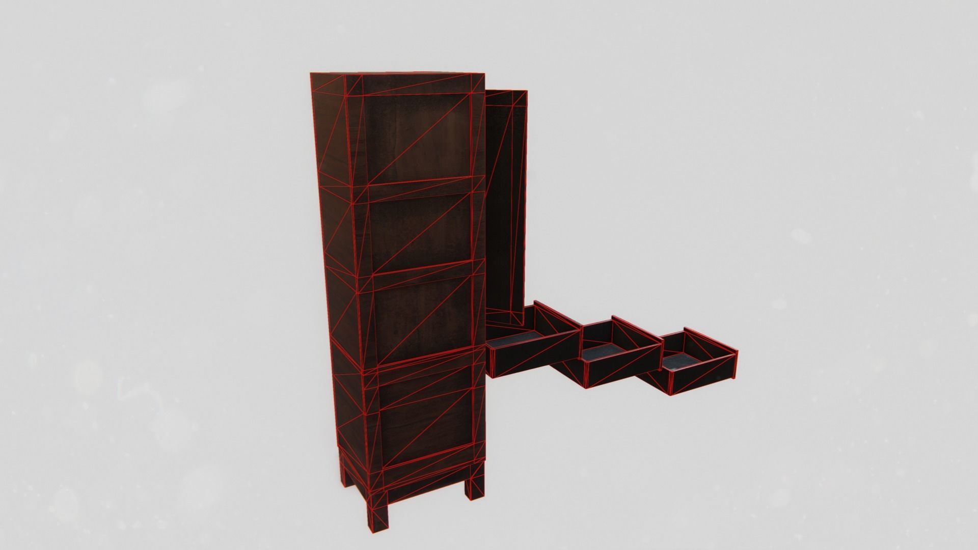 Office Wardrobe Cabinet Low-poly 3D model_7