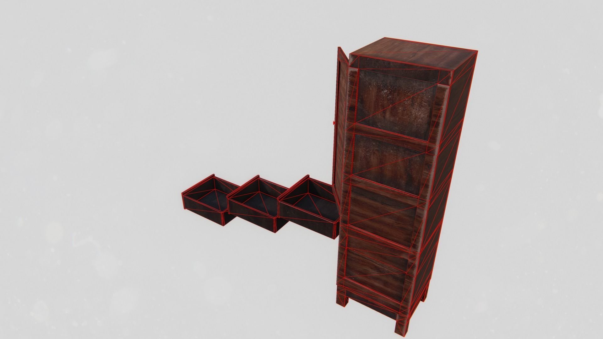 Office Wardrobe Cabinet Low-poly 3D model_9