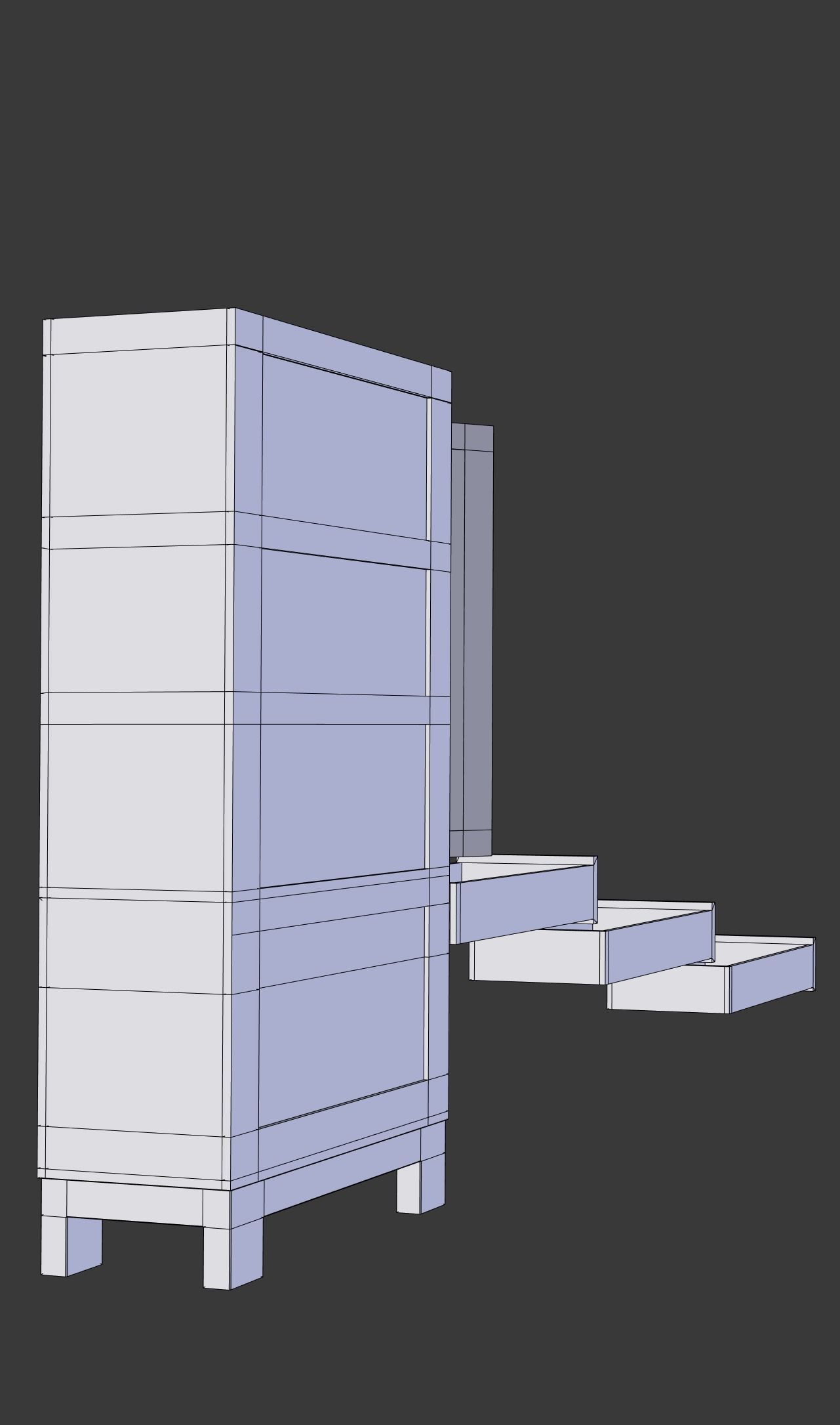 Office Wardrobe Cabinet Low-poly 3D model_15