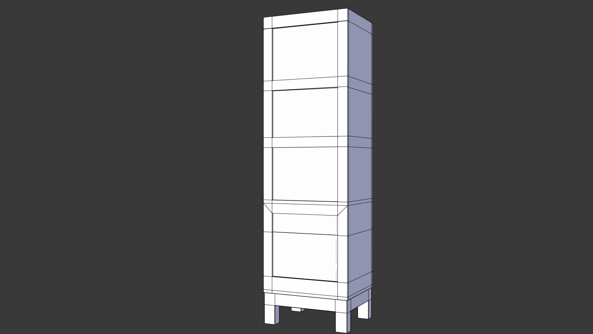 Office Wardrobe Cabinet Low-poly 3D model_13