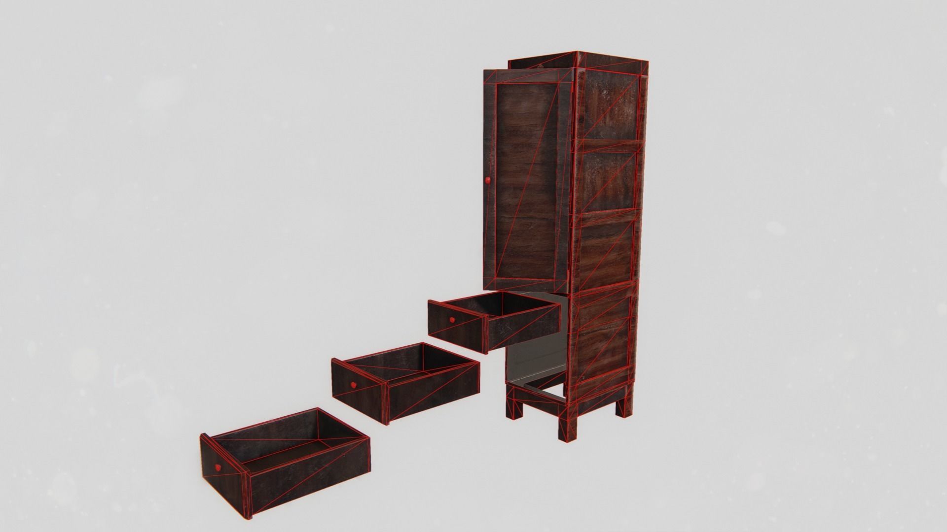 Office Wardrobe Cabinet Low-poly 3D model_3