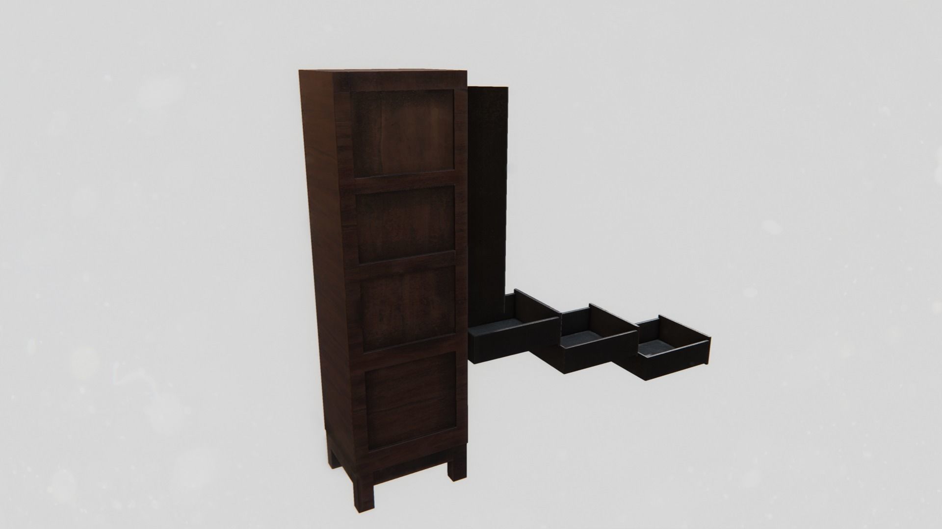Office Wardrobe Cabinet Low-poly 3D model_5