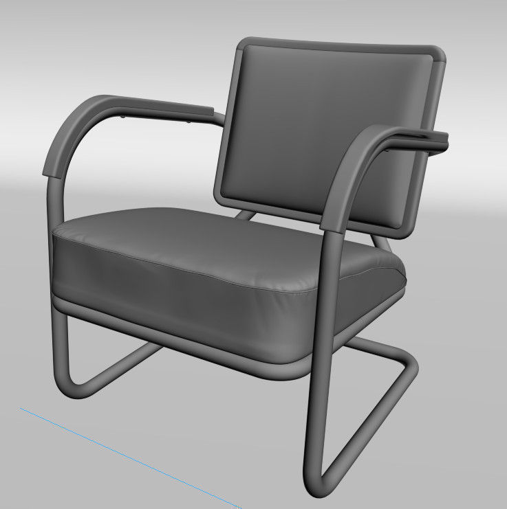 Arm Chair 60s Style 3D model_6