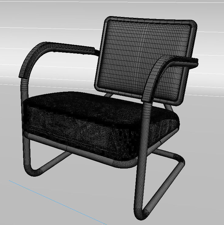 Arm Chair 60s Style 3D model_8