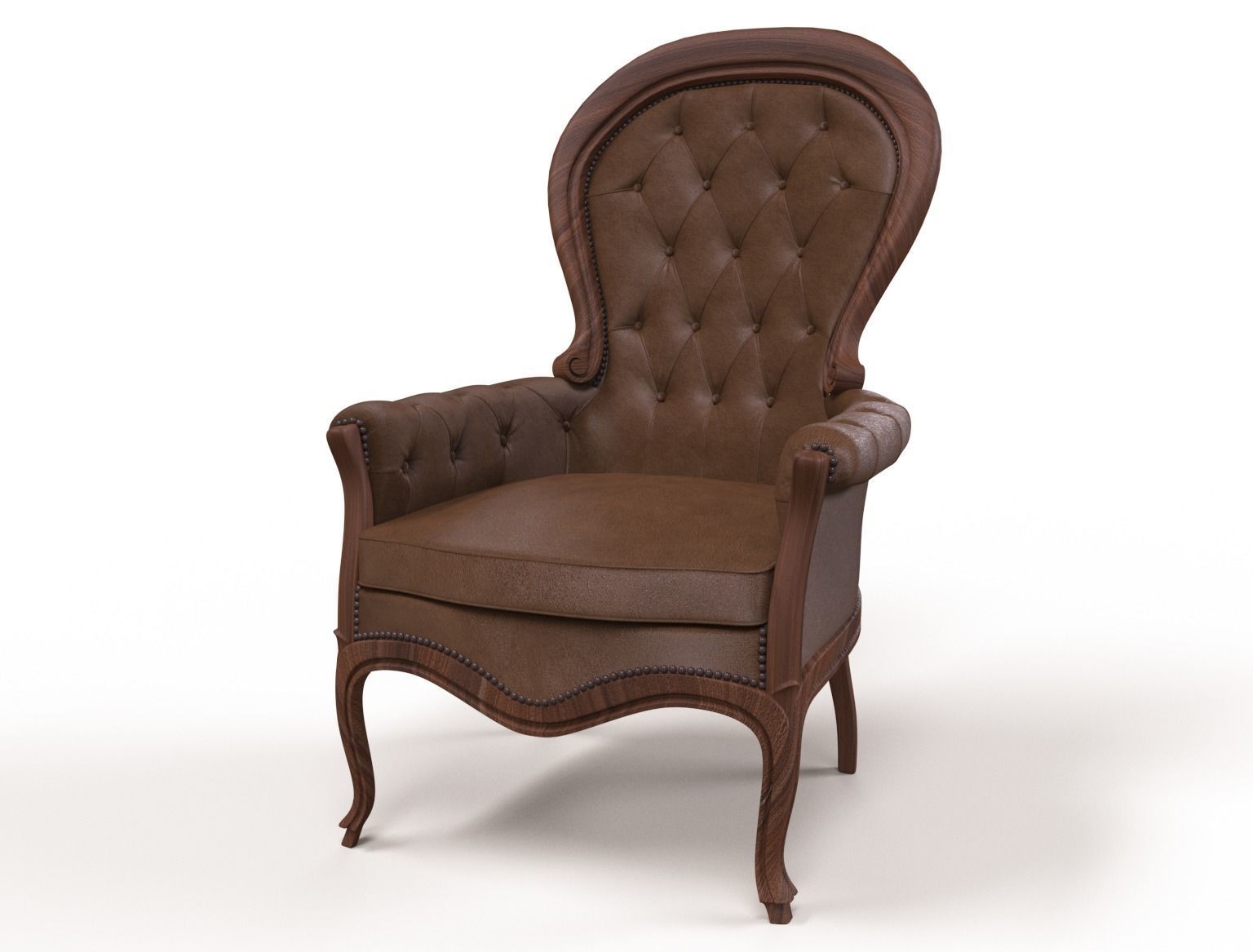 leather chair highly detailed Free 3D model_4
