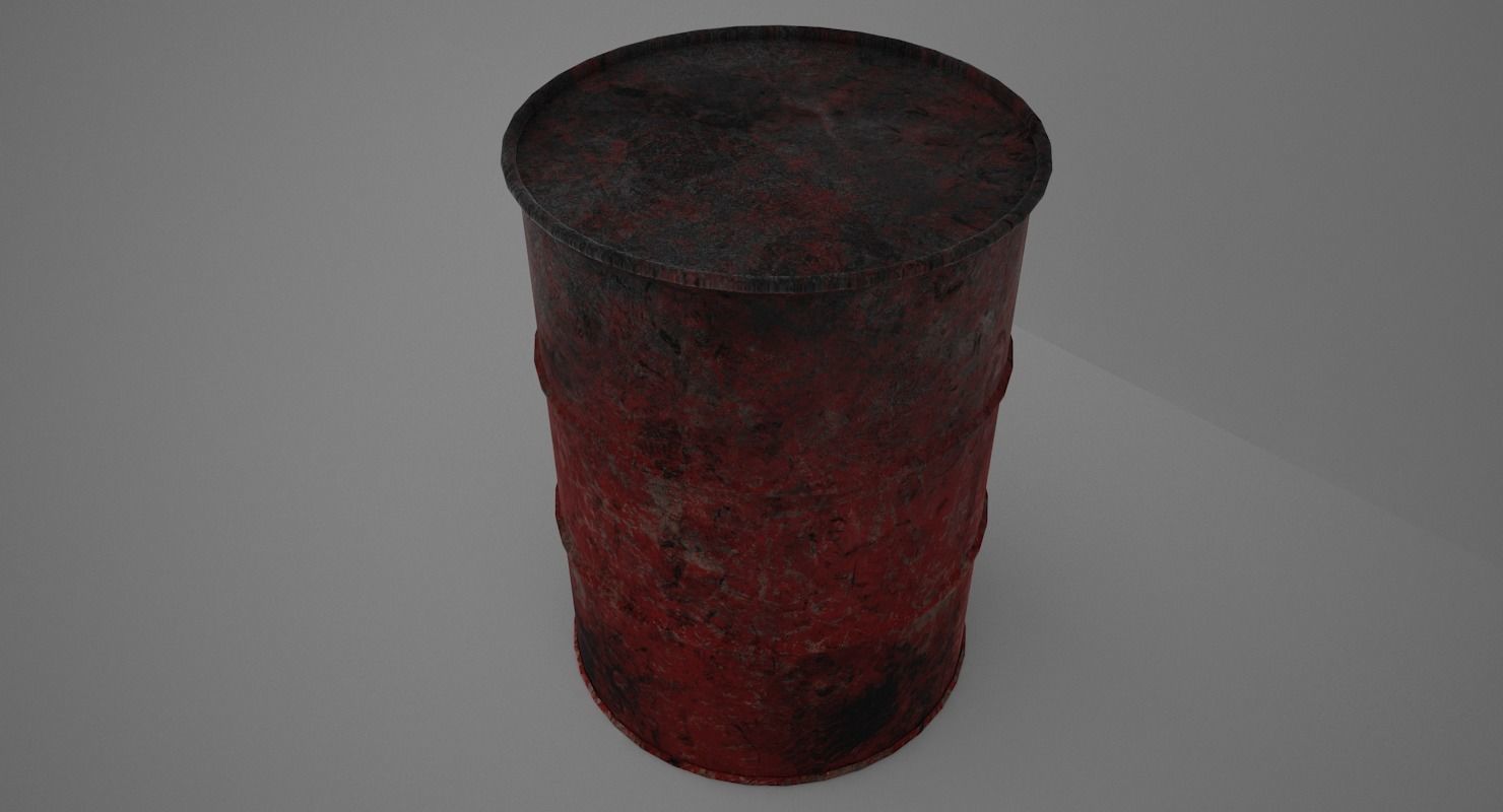 Old Metal Barrel 3D model_3