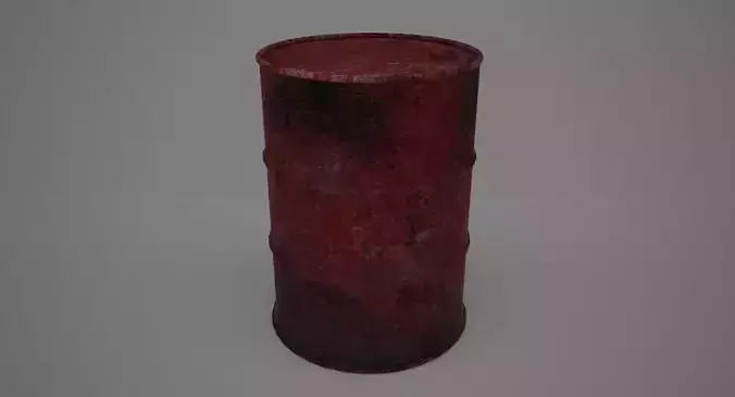 Old Metal Barrel 3D model