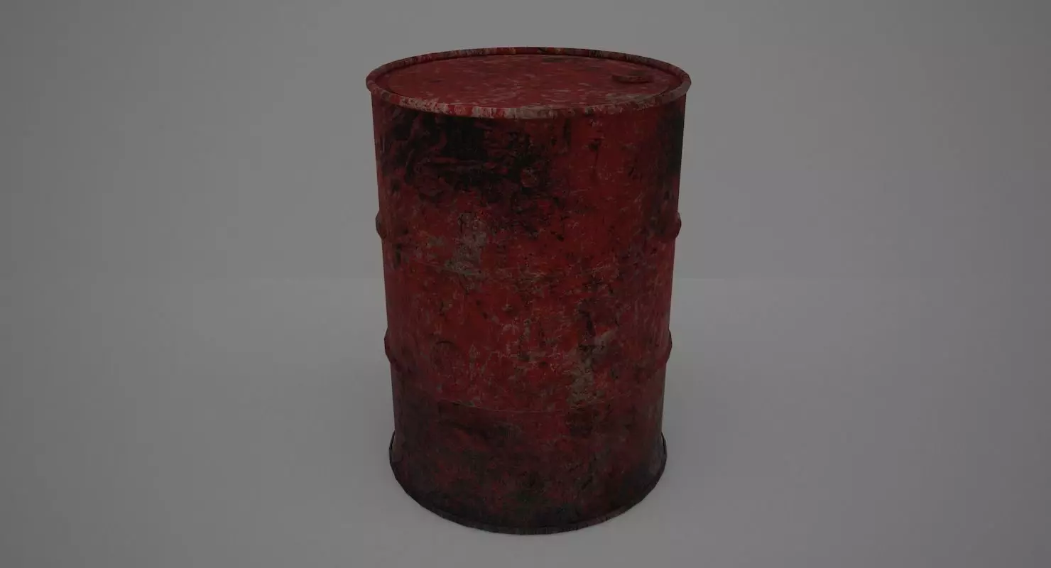 Old Metal Barrel 3D model_0