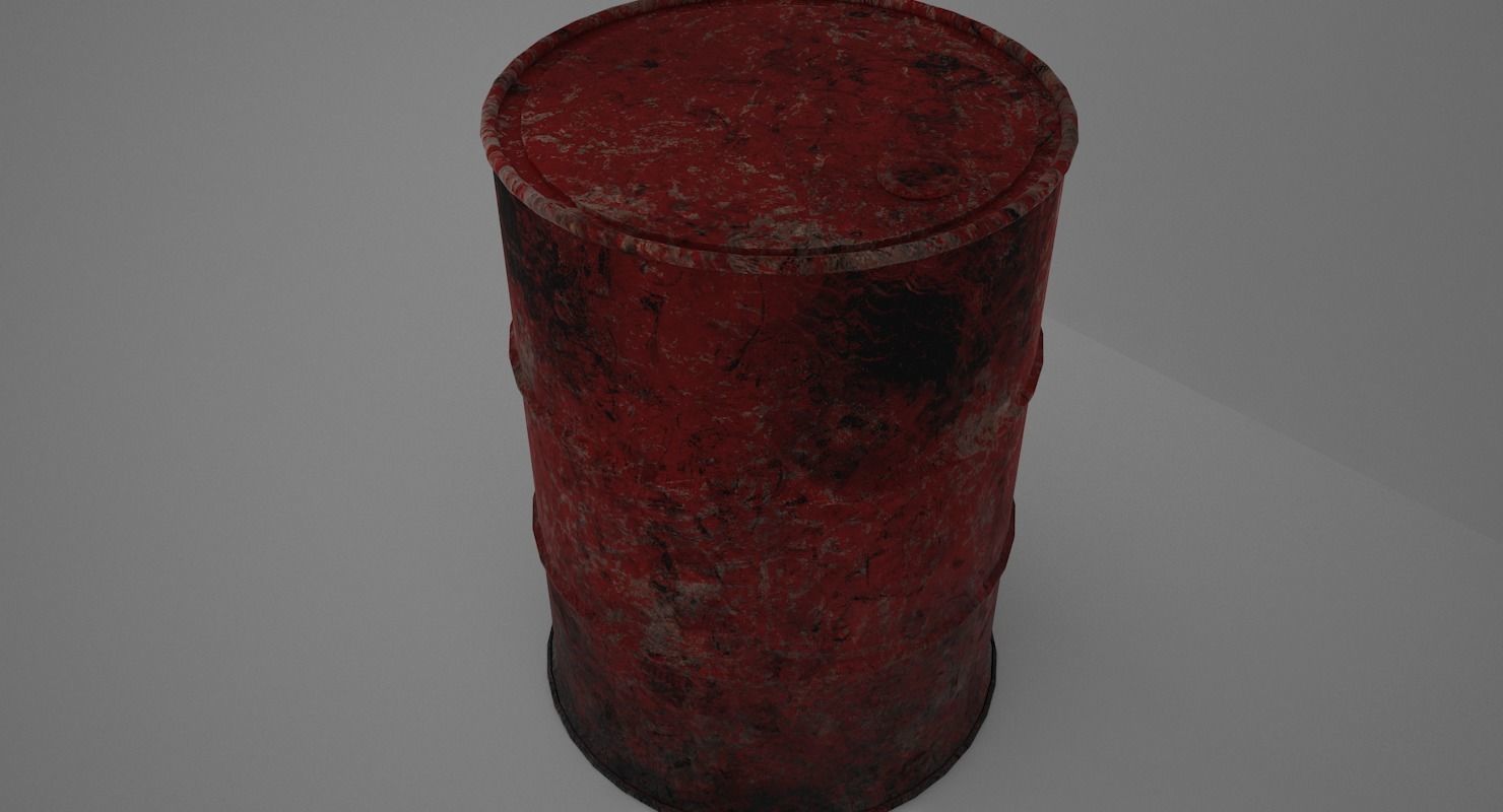 Old Metal Barrel 3D model_4
