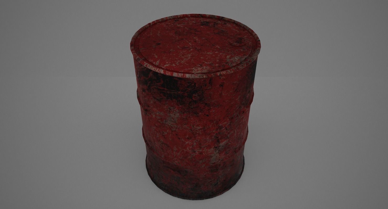 Old Metal Barrel 3D model_6