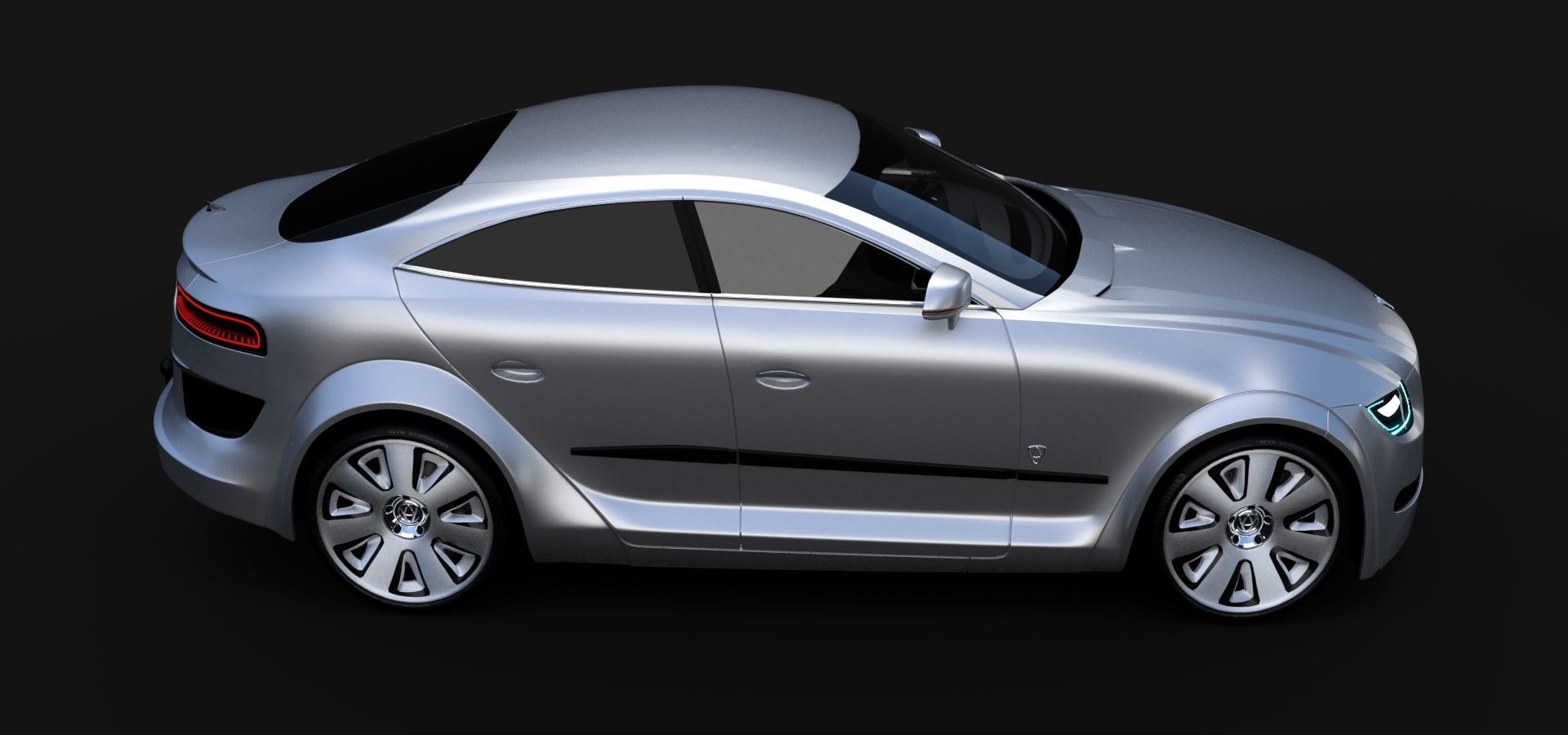 Affekta Luxuria SUV concept sport car with 3 alloy rims Low-poly 3D model_2