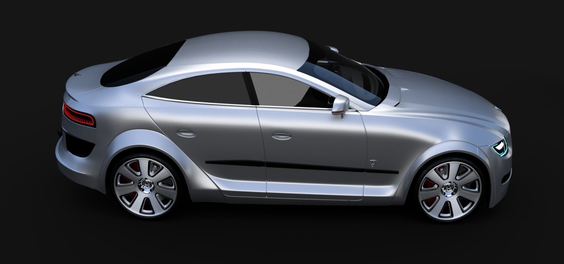 Affekta Luxuria SUV concept sport car with 3 alloy rims Low-poly 3D model_8