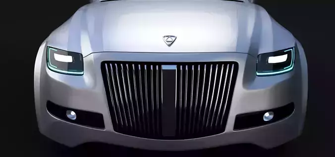 Affekta Luxuria SUV concept sport car with 3 alloy rims Low-poly 3D model