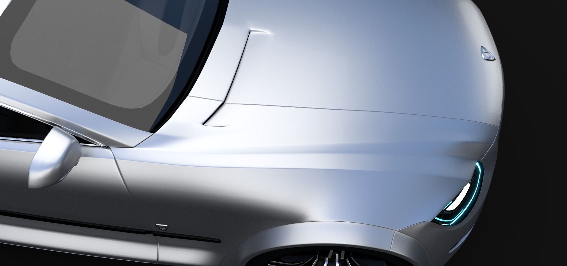 Affekta Luxuria SUV concept sport car with 3 alloy rims Low-poly 3D model_10